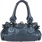 Chloé Blue Metallic Leather Paddington Satchel Handbag