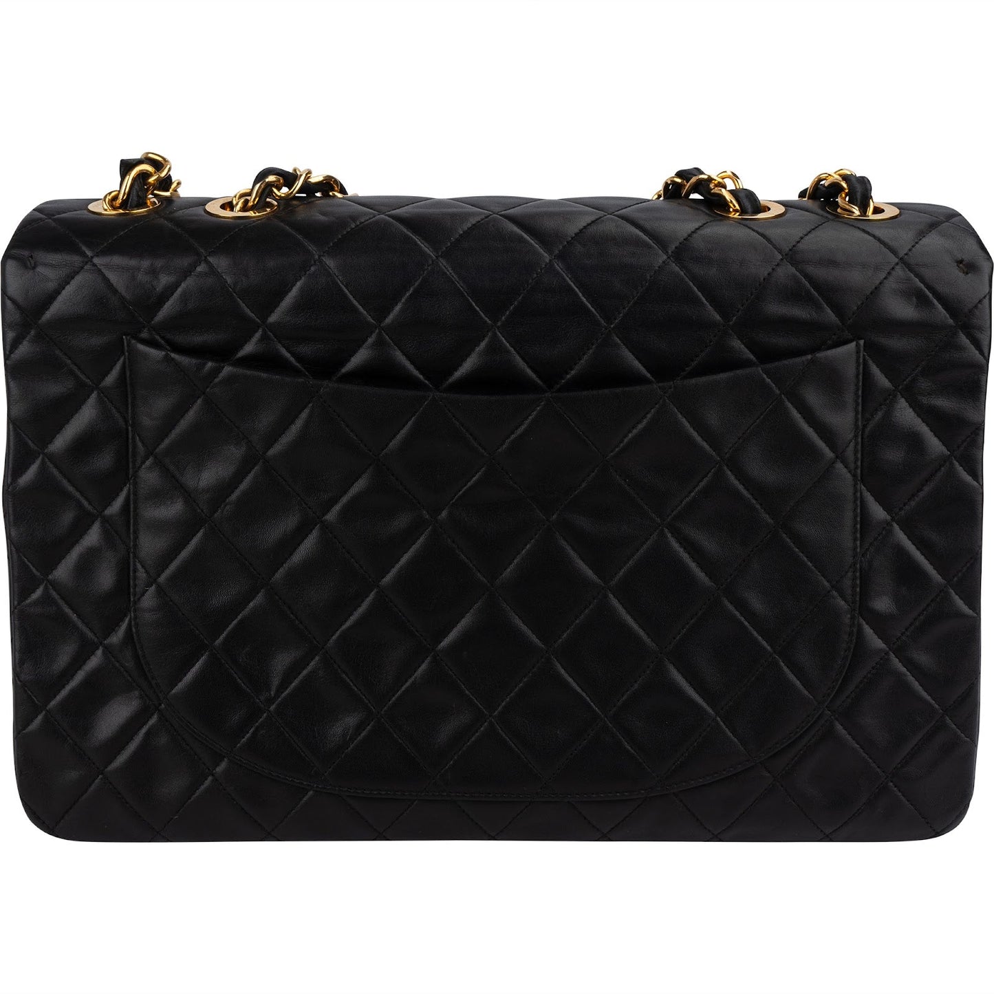 Chanel Quilted Lambskin 24K Gold Maxi Single Flap Crossbody Bag