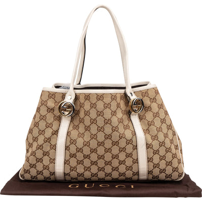 Gucci Monogram GG Twin Interlocking G  Shoulder Bag