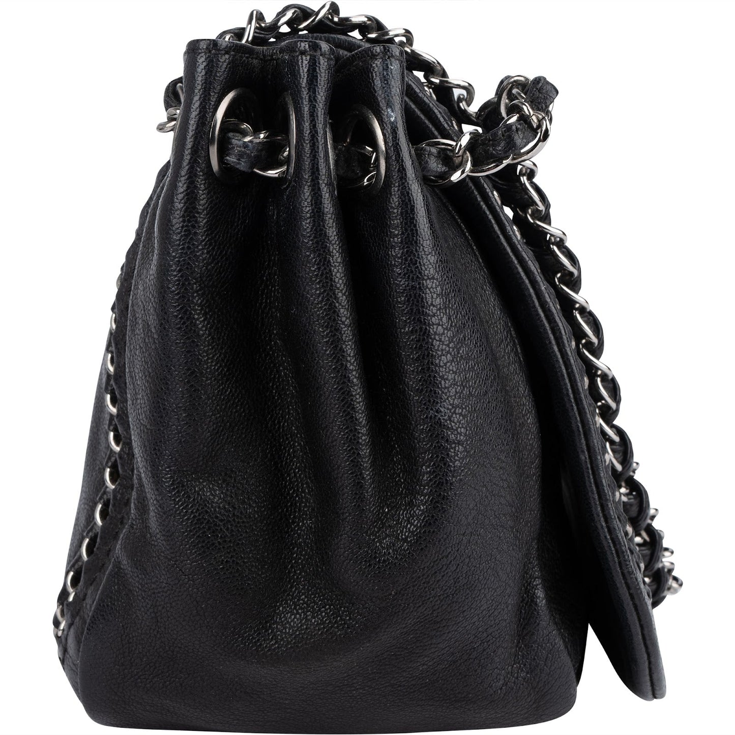 Chanel Calfskin CC Single Flap Shoulder Bag