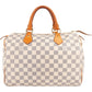 Louis Vuitton Damier Azur Canvas Speedy 30 aus Damier Azur Canvas und Vachetta-Leder – Vorderansicht
