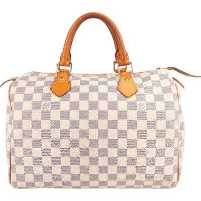 Louis Vuitton Monogram Damier Azur Canvas Speedy 30 Handbag