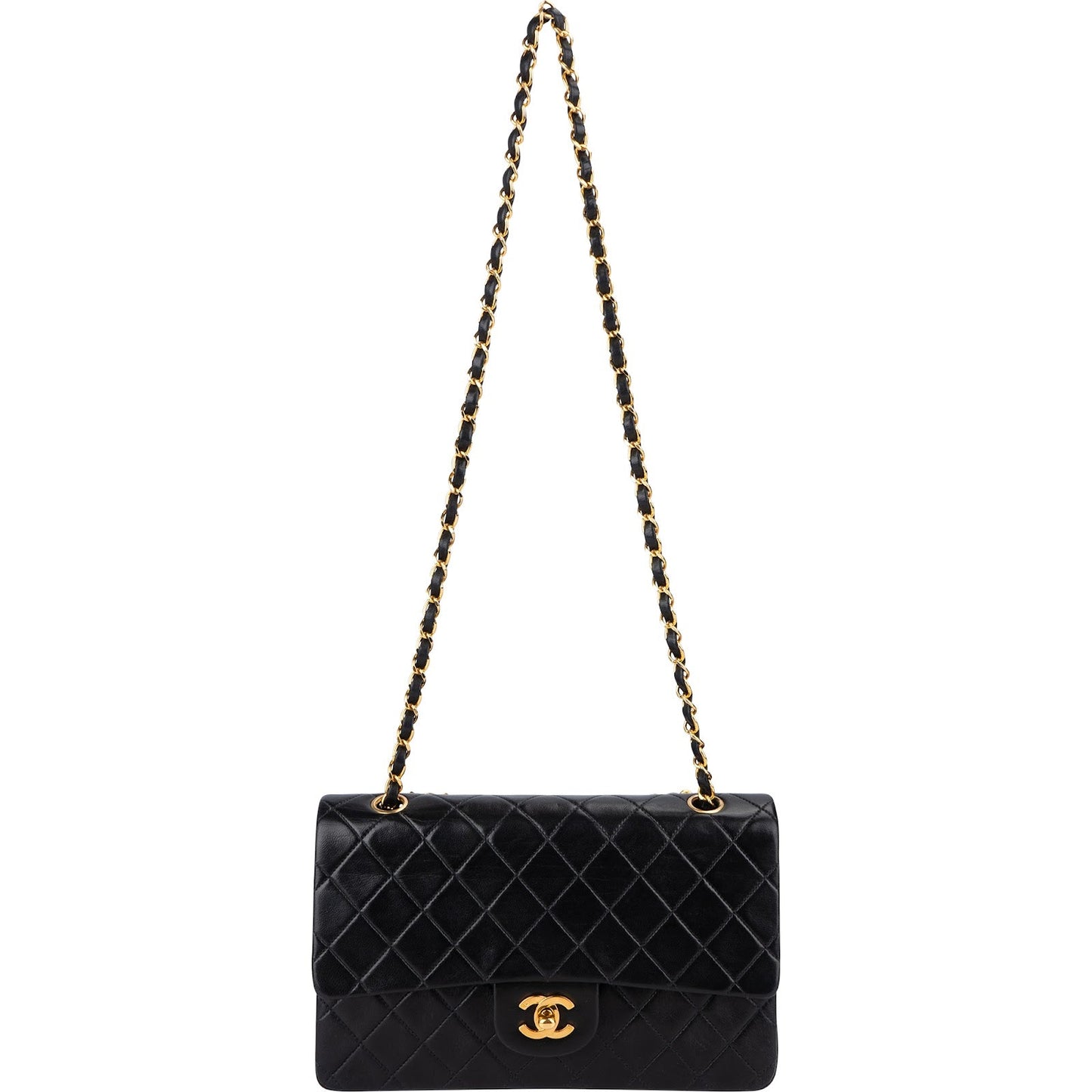 Chanel Quilted Lambskin 24K Gold Medium Double Flap Shoulder Bag