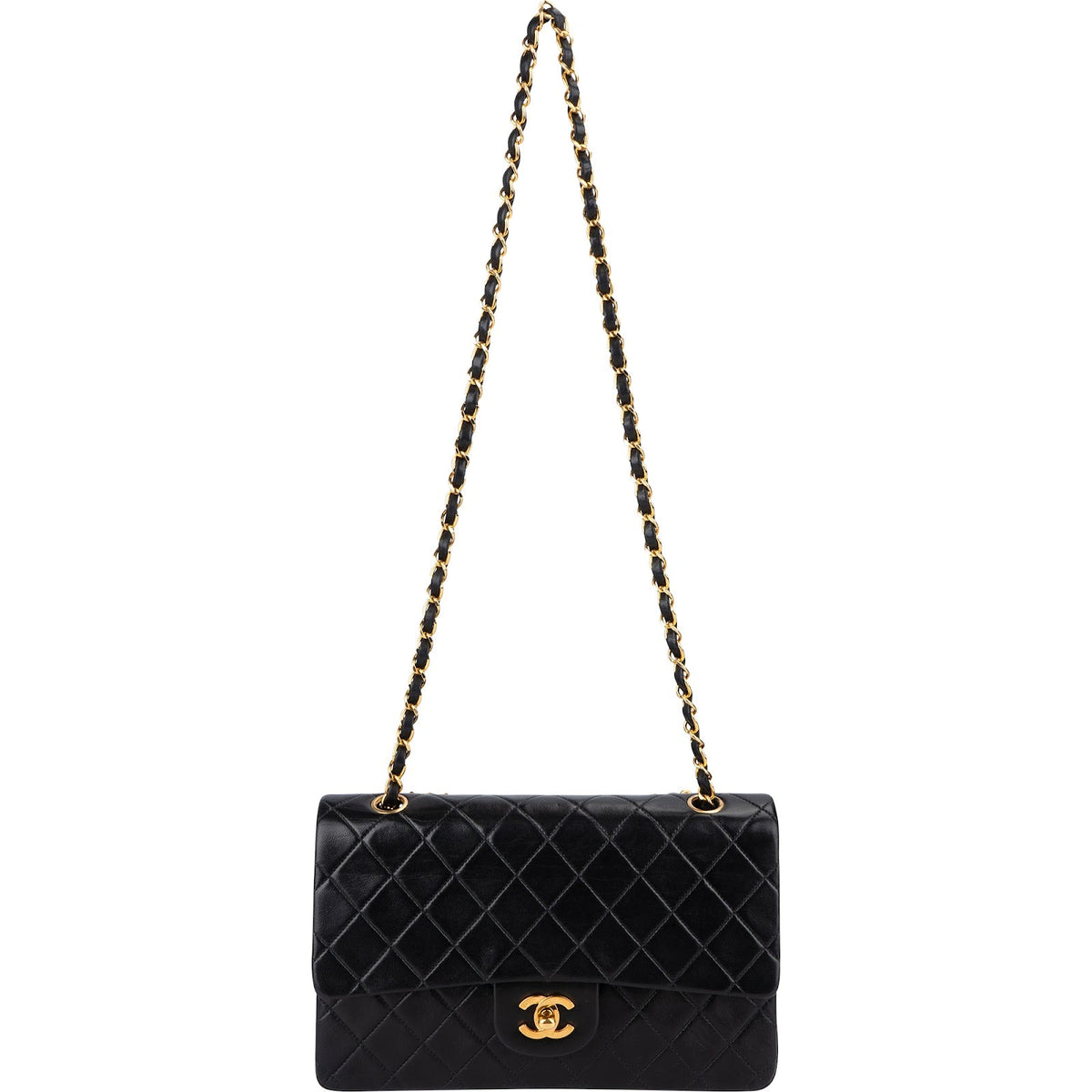 Chanel Quilted Lambskin 24K Gold Medium Double Flap Shoulder Bag