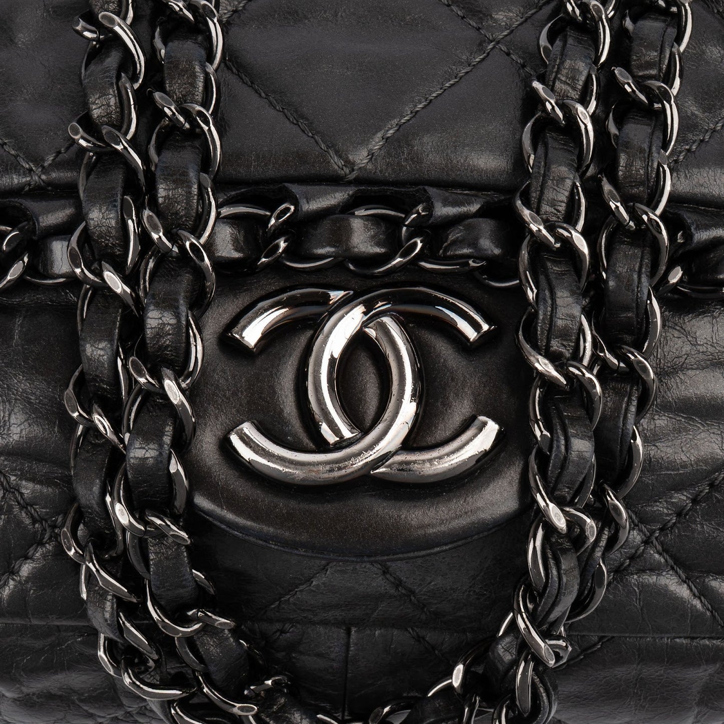 Chanel Quilted Calfskin Chain Me East West Single Flap Shoulder Bag
