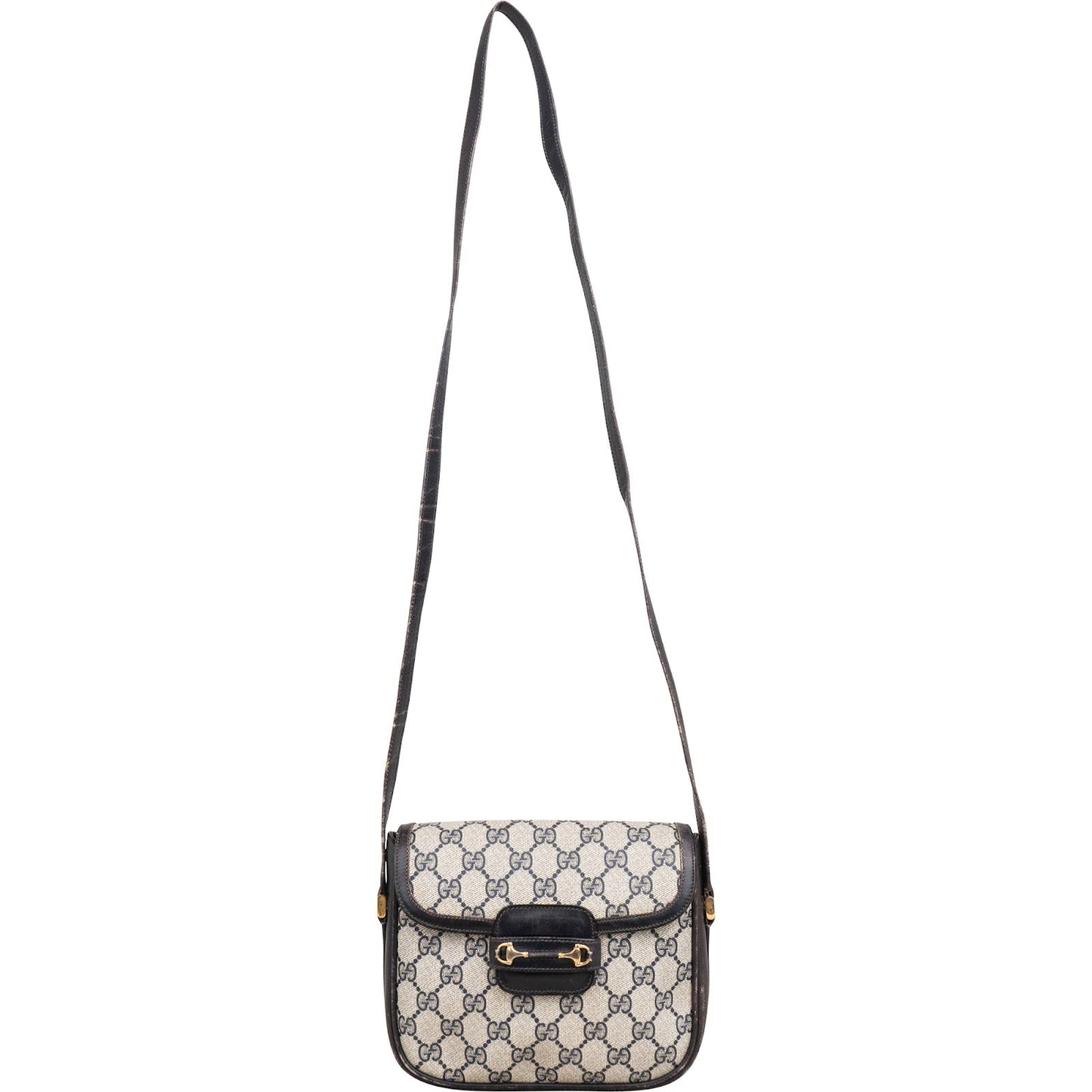 Gucci Monogram GG Supreme Horsebit Crossbody Bag