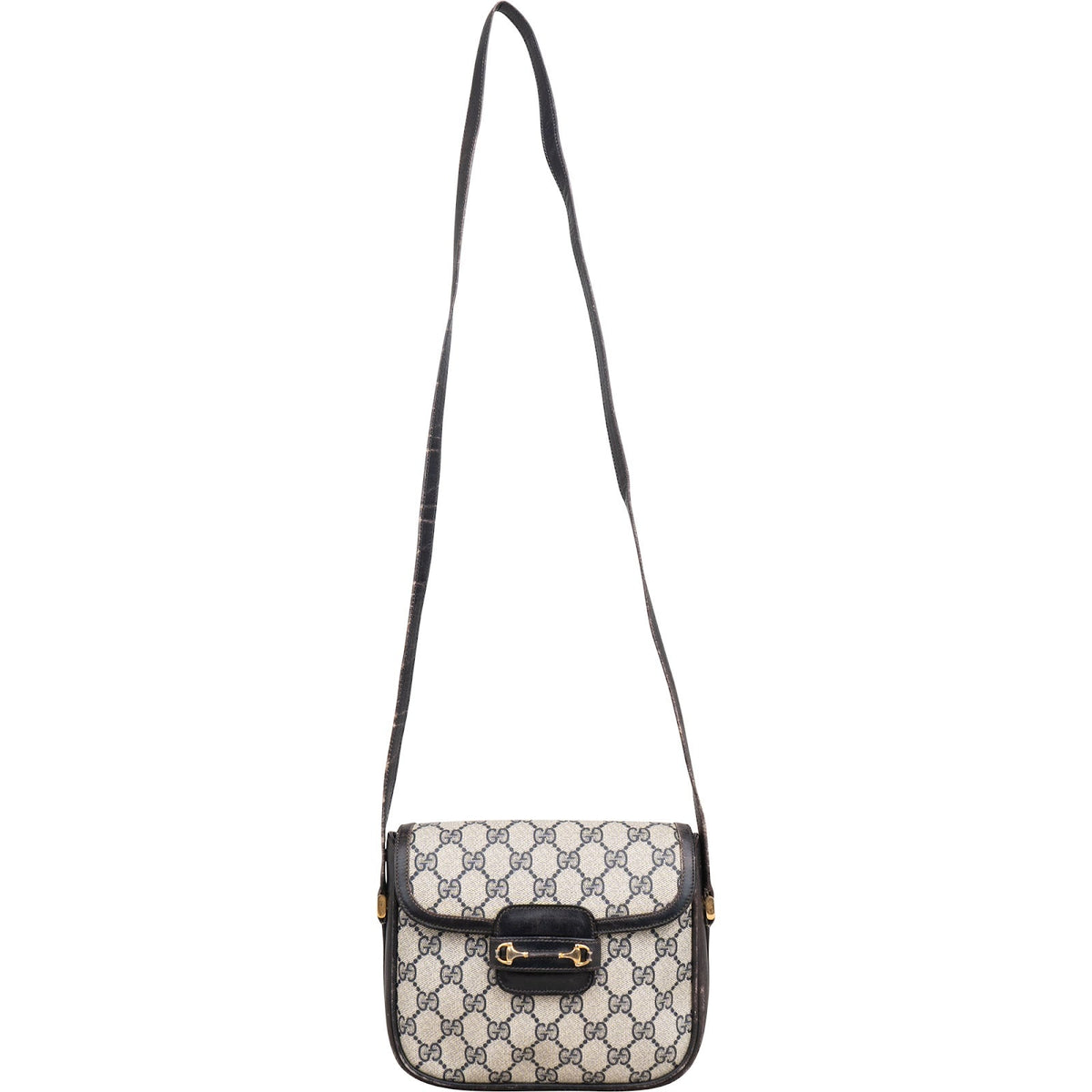 Gucci Monogram GG Supreme Horsebit Crossbody Bag