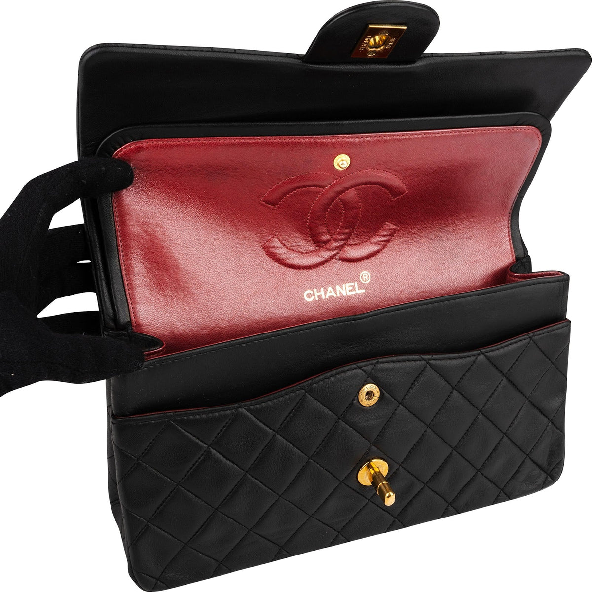 Chanel Quilted Lambskin 24K Gold Medium Double Flap Shoulder Bag