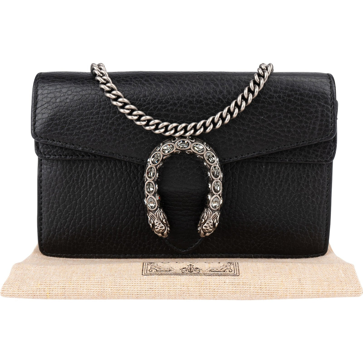 Gucci Grained Leather Dionysus Super Mini Crossbody Bag