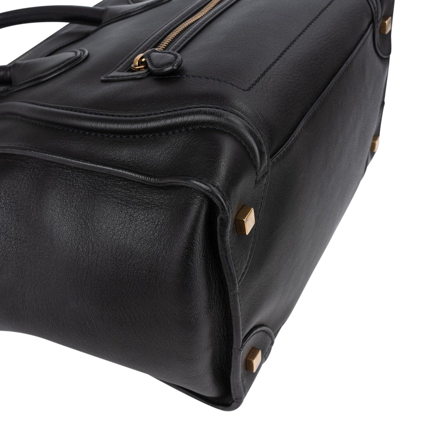 Celine Black Leather Luggage Handbag