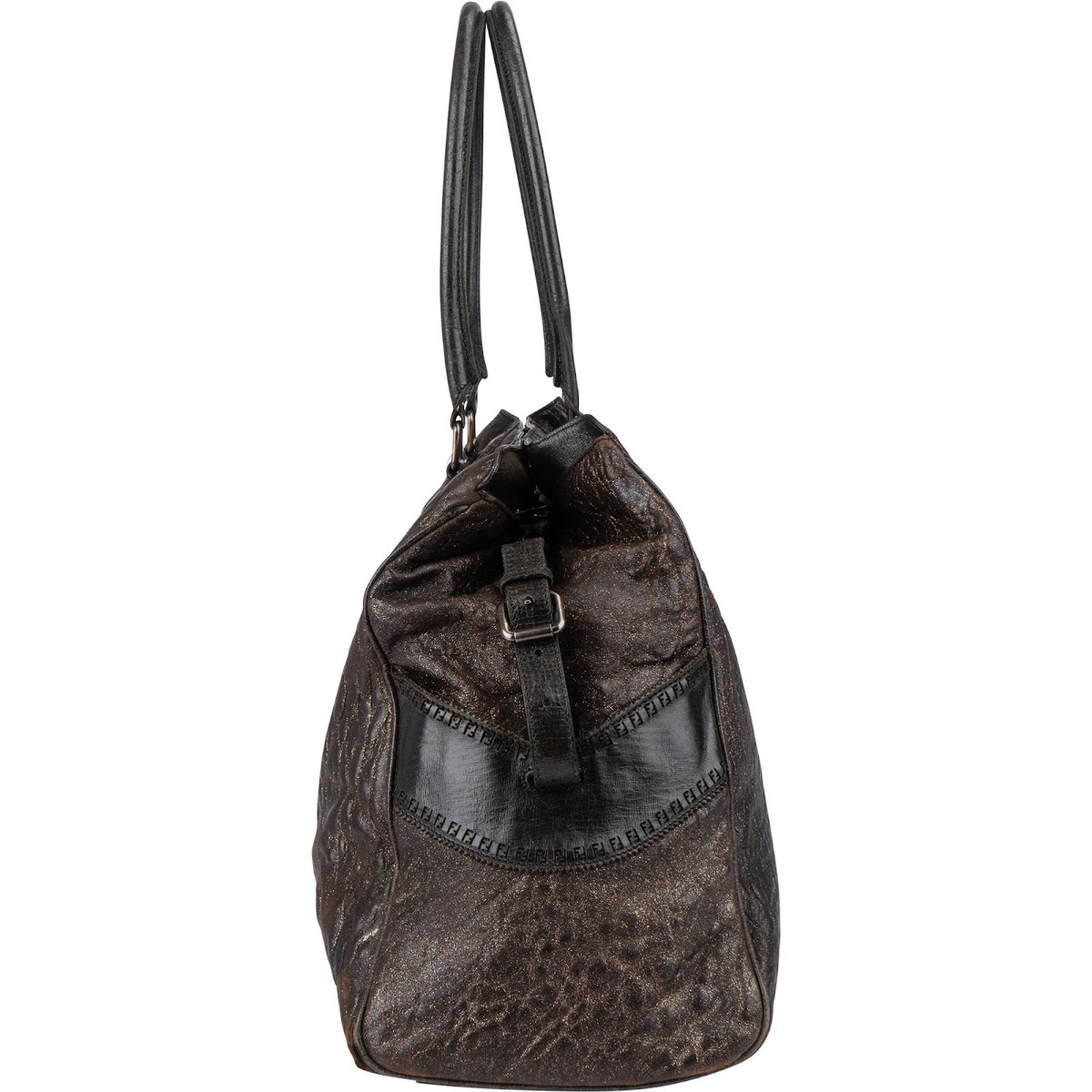 Fendi Croc-Embossed Leather Tote Shoulder Bag