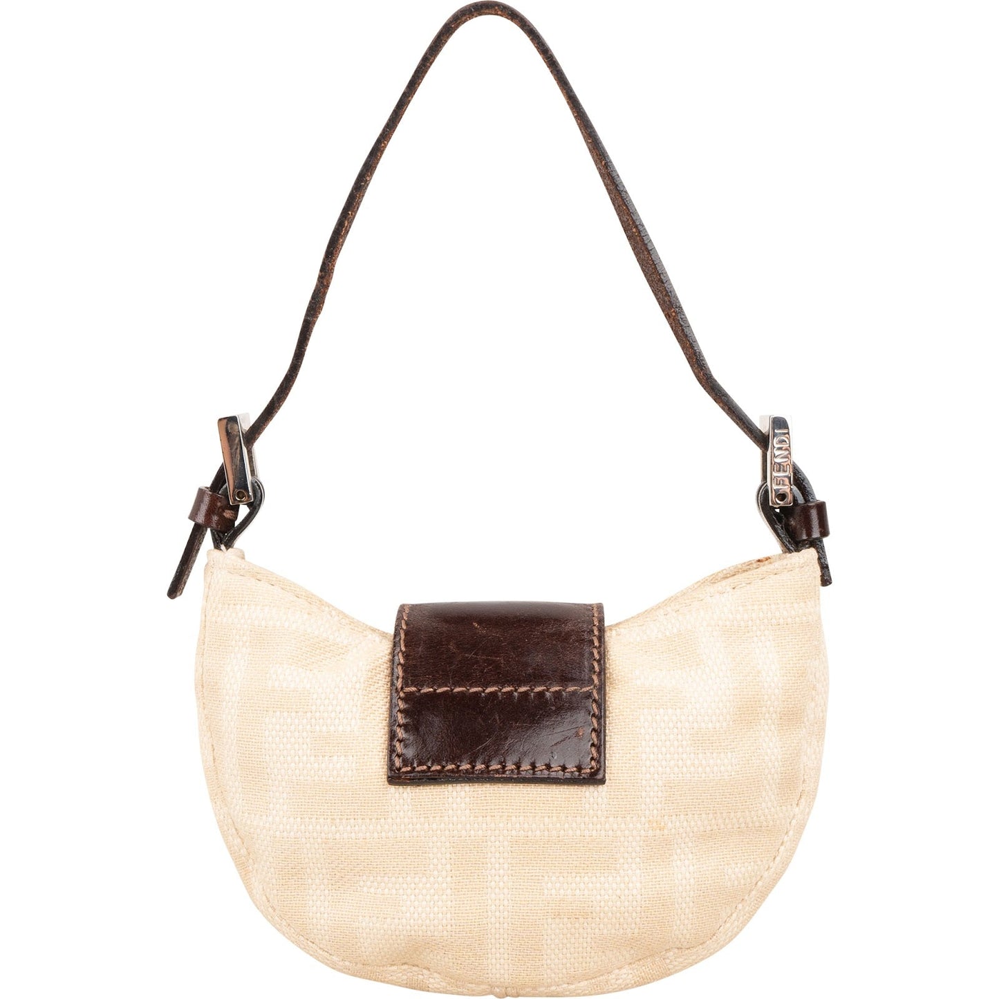 Fendi Zucchino Canvas Croissant Micro Handbag