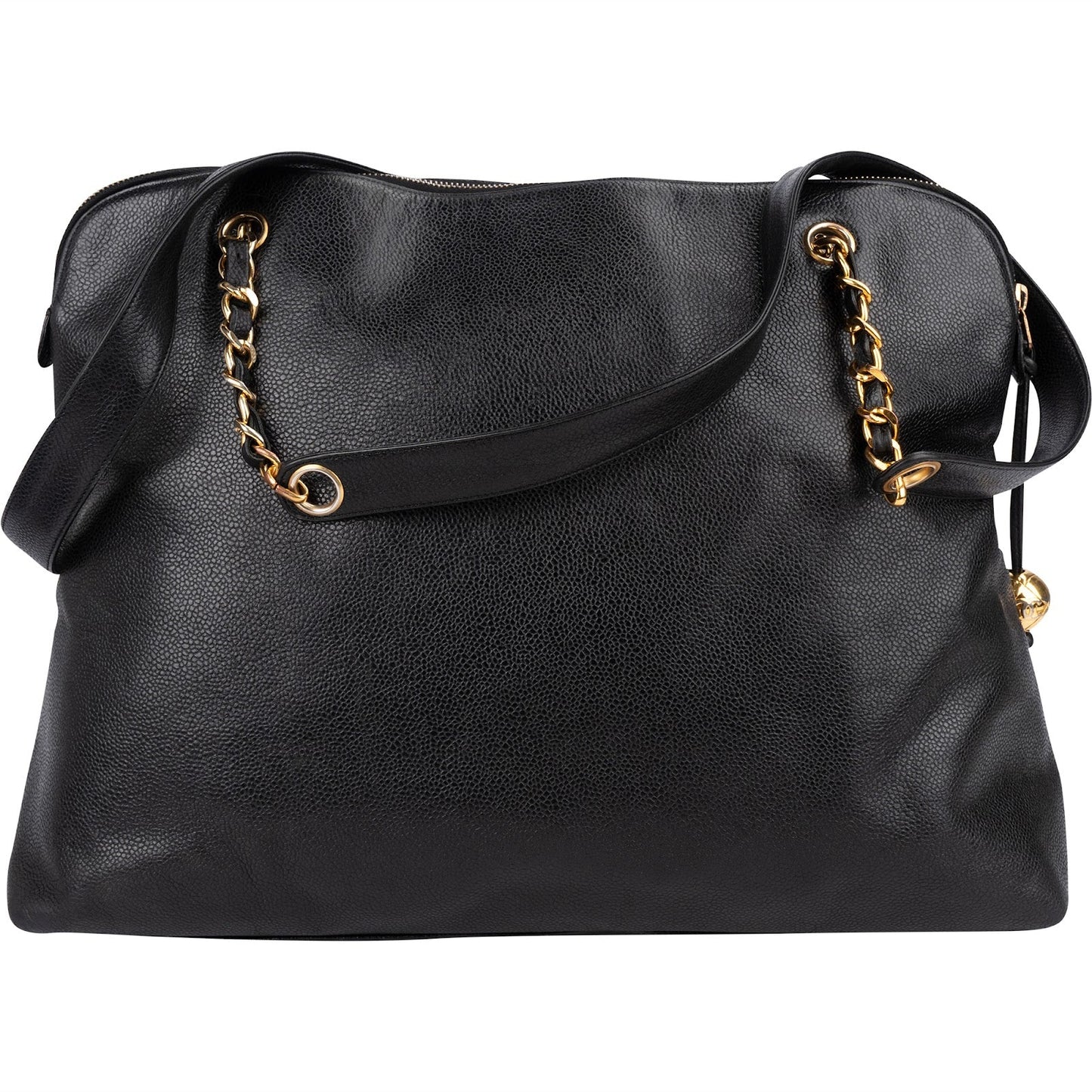 Chanel Caviar Leather CC Maxi Shopping Tote Shoulder Bag