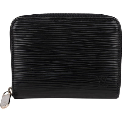 Louis Vuitton Noir Epi Leather Zippy Coin Purse Wallet