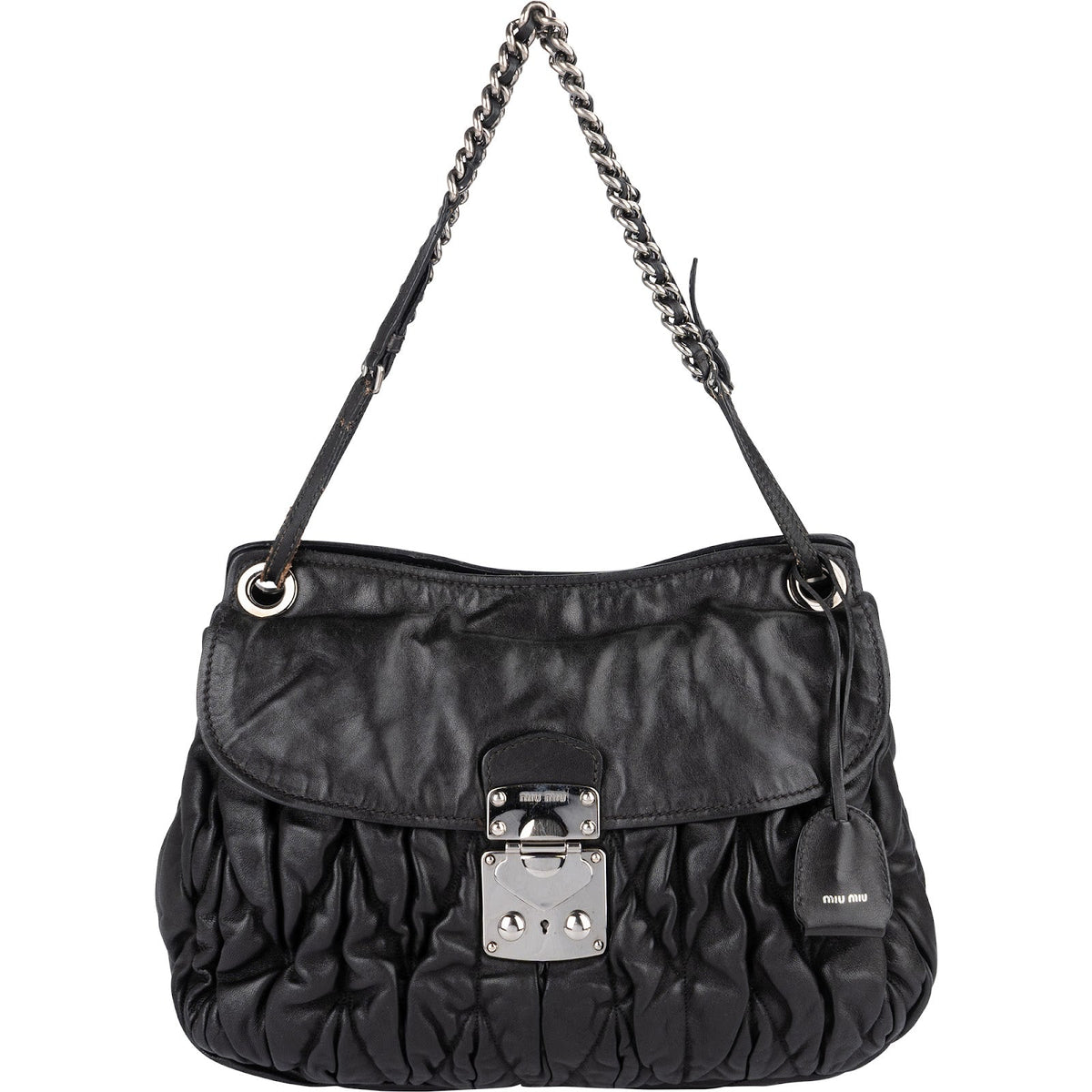 Miu Miu Matelassé Leather Hobo Shoulder Bag