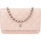 Chanel Quilted Caviar Leather Palladium Wallet On Chain Crossbody Bag