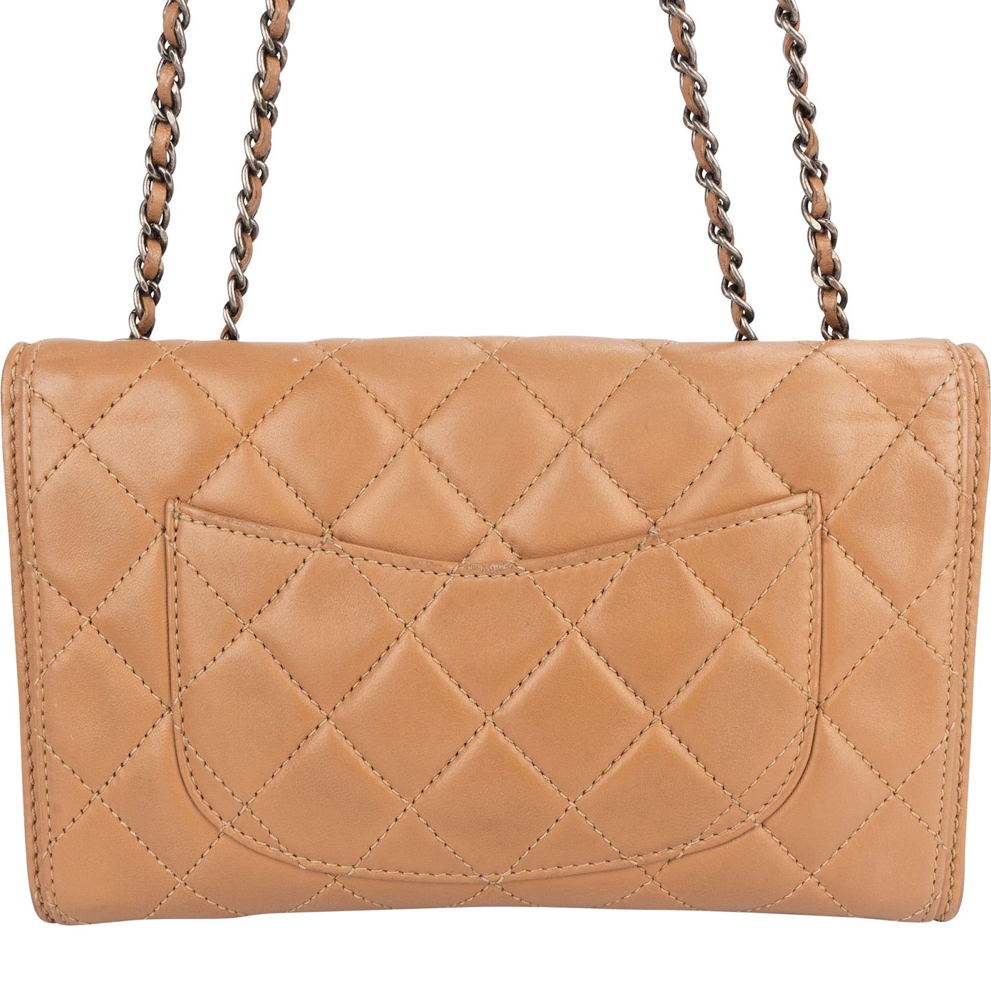 Chanel Quilted Lambskin Antique Hardware Single Flap Crossbody Bag