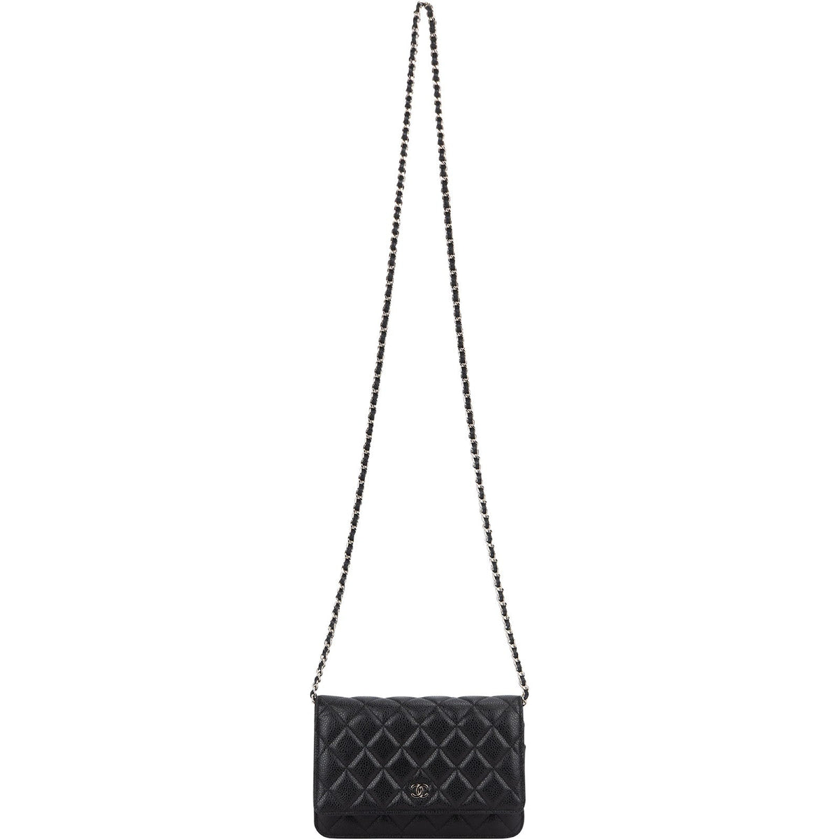 Chanel Quilted Caviar Leather Wallet on Chain Crossbody Bag
