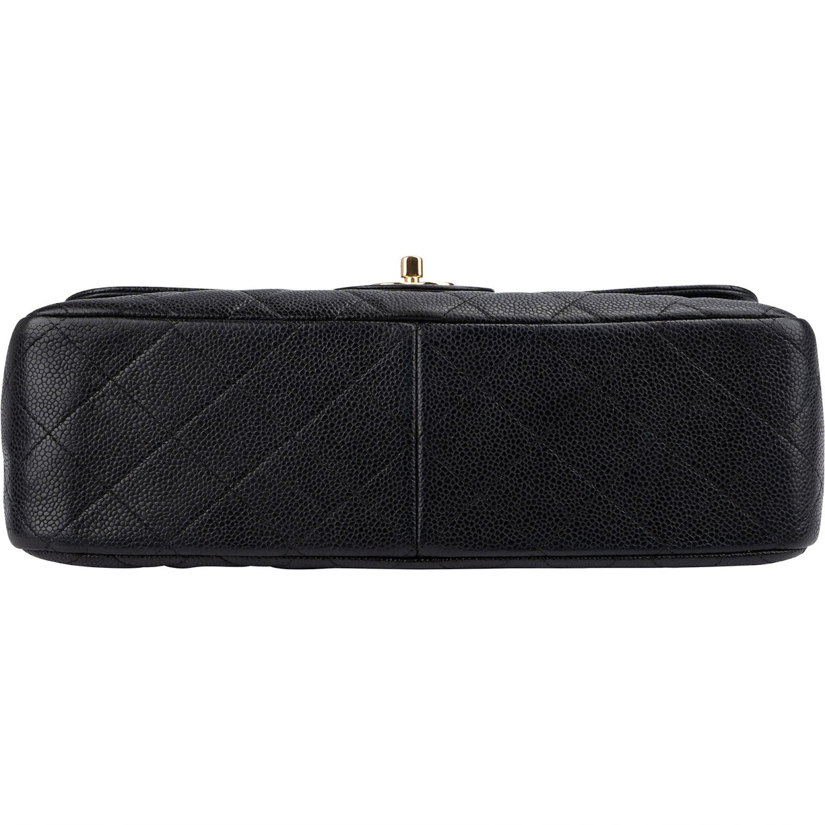 Chanel Quilted Caviar Leather Palladium Jumbo Double Flap Crossbody Bag