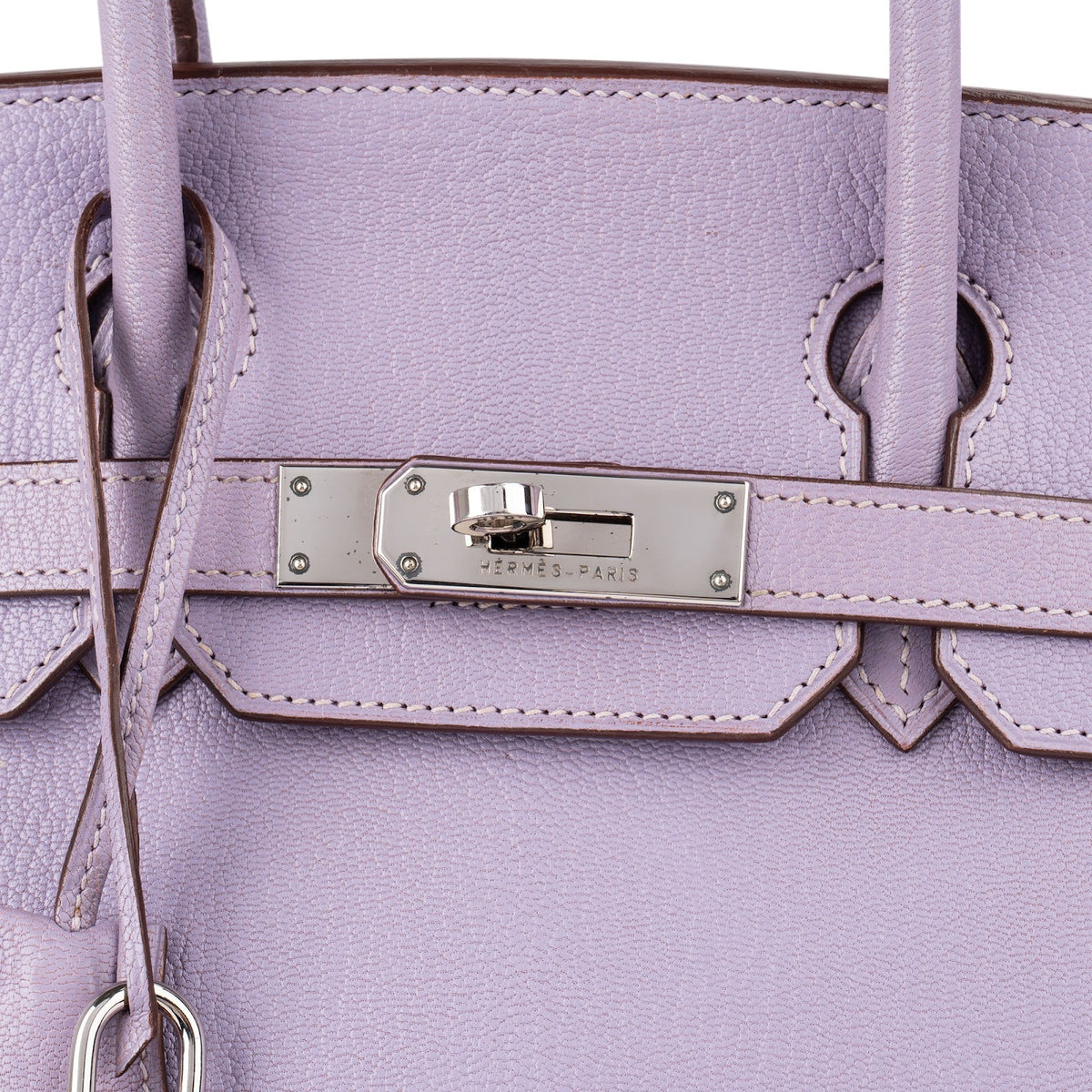 Hermès Lilac Chevre Mysore Leather Palladium Birkin 30 Handbag