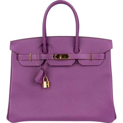 Hermès Violet Epsom Leather Birkin 35 Handbag