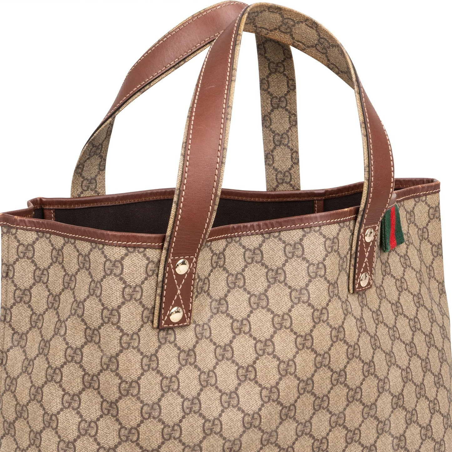 Gucci Monogram GG Supreme Web Tote Handbag