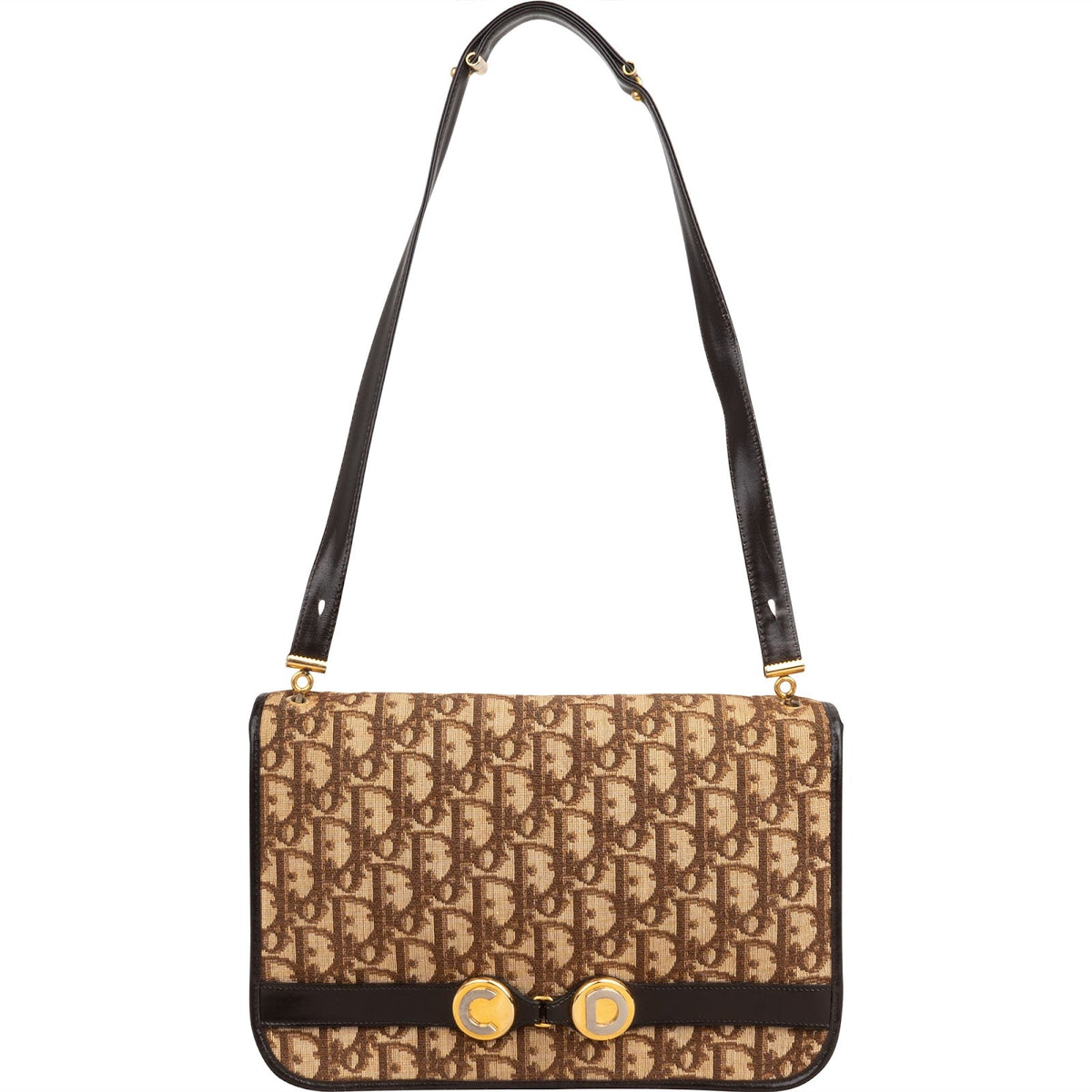 Christian Dior Trotter Monogram Vintage Flap Shoulder Bag