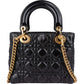 Christian Dior Crinkled Quilted Lambskin Lady Dior Handbag