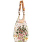 Gucci Floral Print Canvas Bamboo Handle Tote Shoulder Bag