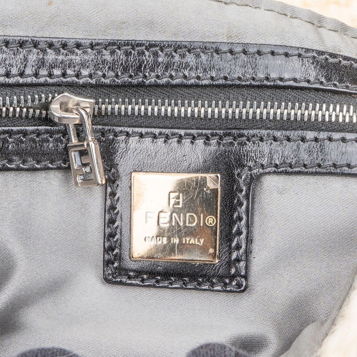 Fendi Black Wool Knit Baguette Shoulder Bag