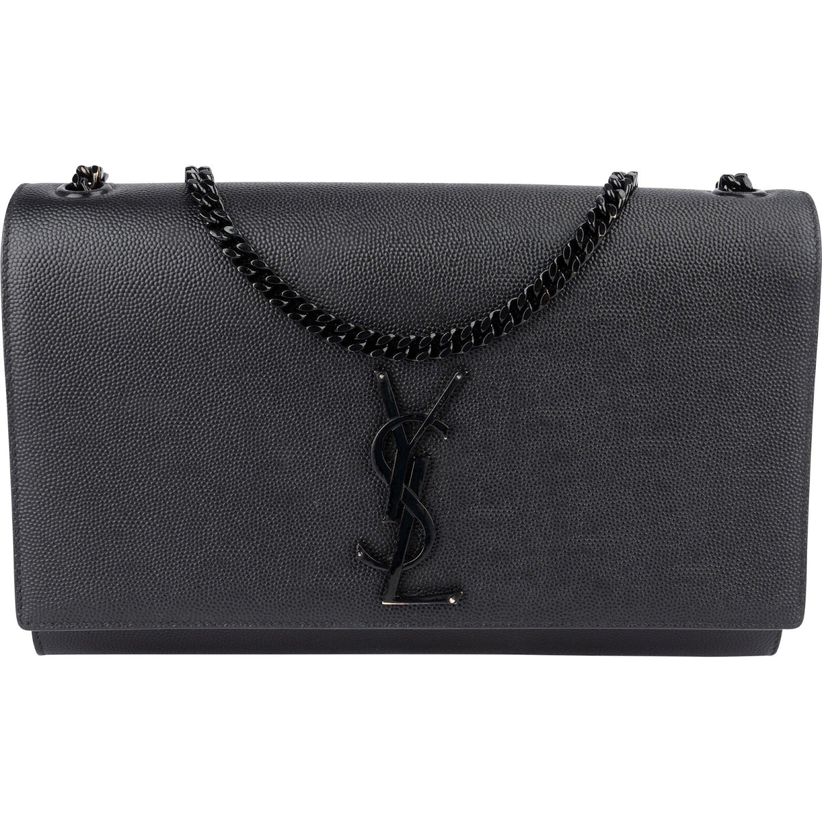 Saint Laurent Grain De Poudre Embossed Leather Kate Chain Crossbody Bag