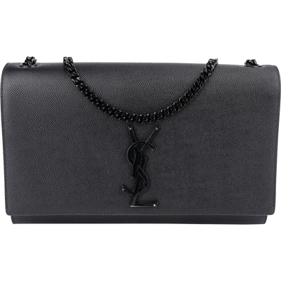 Saint Laurent Grain De Poudre Embossed Leather Kate Chain Crossbody Bag