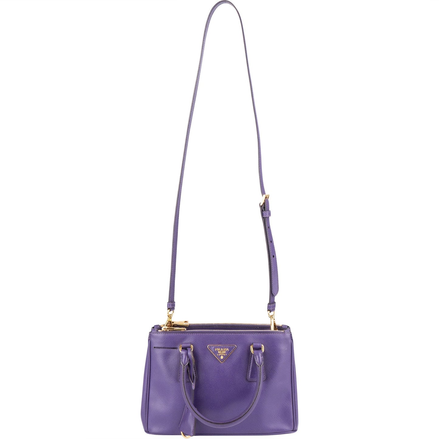 Prada Purple Saffiano Leather Galleria Handbag
