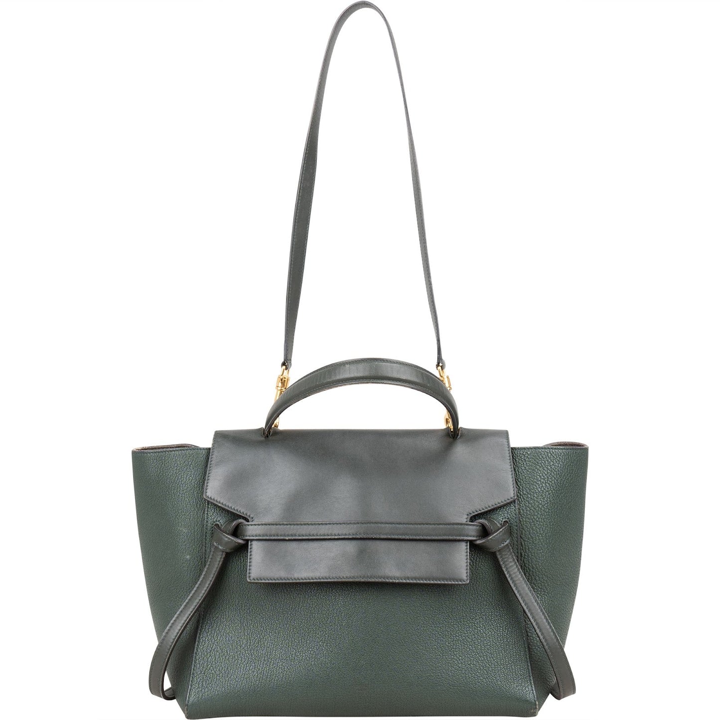Celine Dark Green Leather Belt Handbag