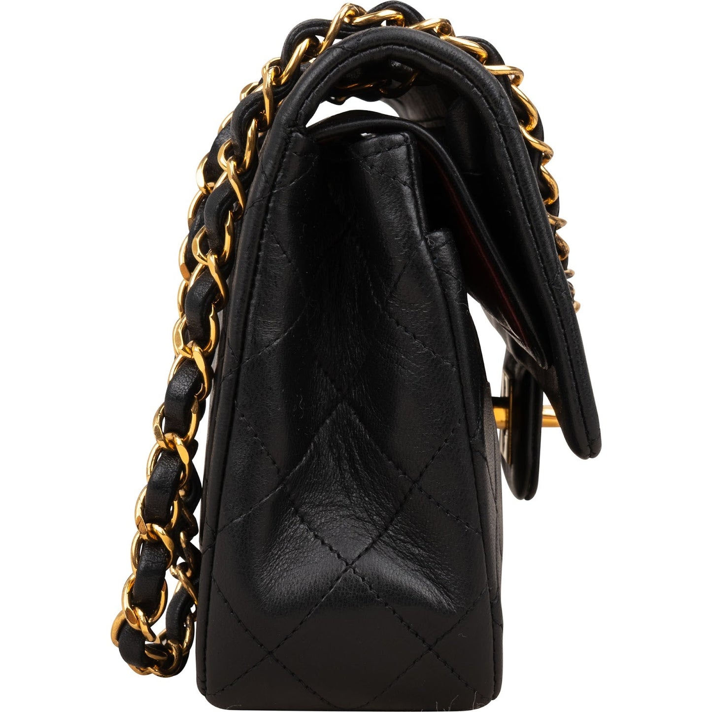 Chanel Quilted Lambskin Small 24K Gold Double Flap Shoulder Bag