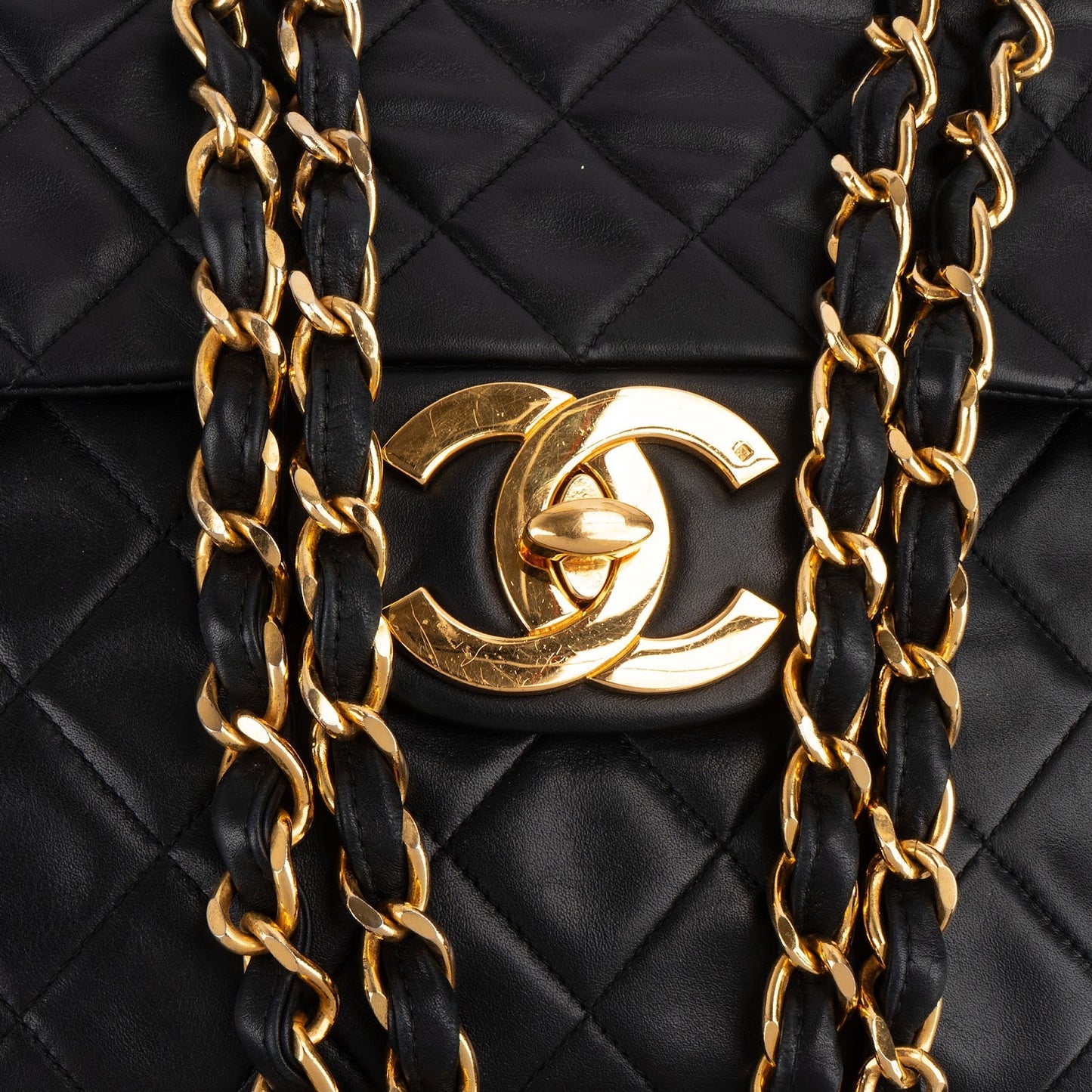 Chanel Quilted Lambskin 24K Gold Maxi Single Flap Crossbody Bag