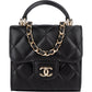 Chanel Quilted Lambskin Mini Single Flap with Top Handle Crossbody Bag