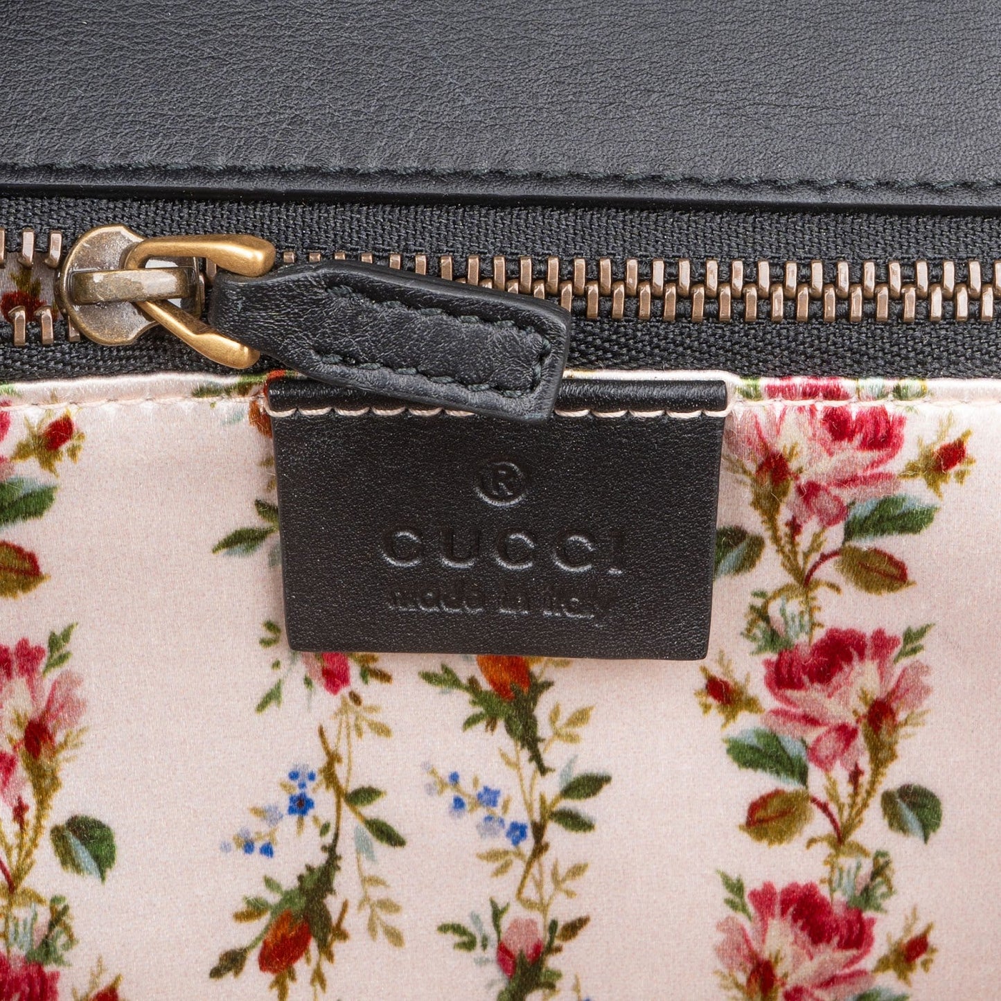 Gucci Black Leather Monogram Bamboo Top Handle 1947 Handbag