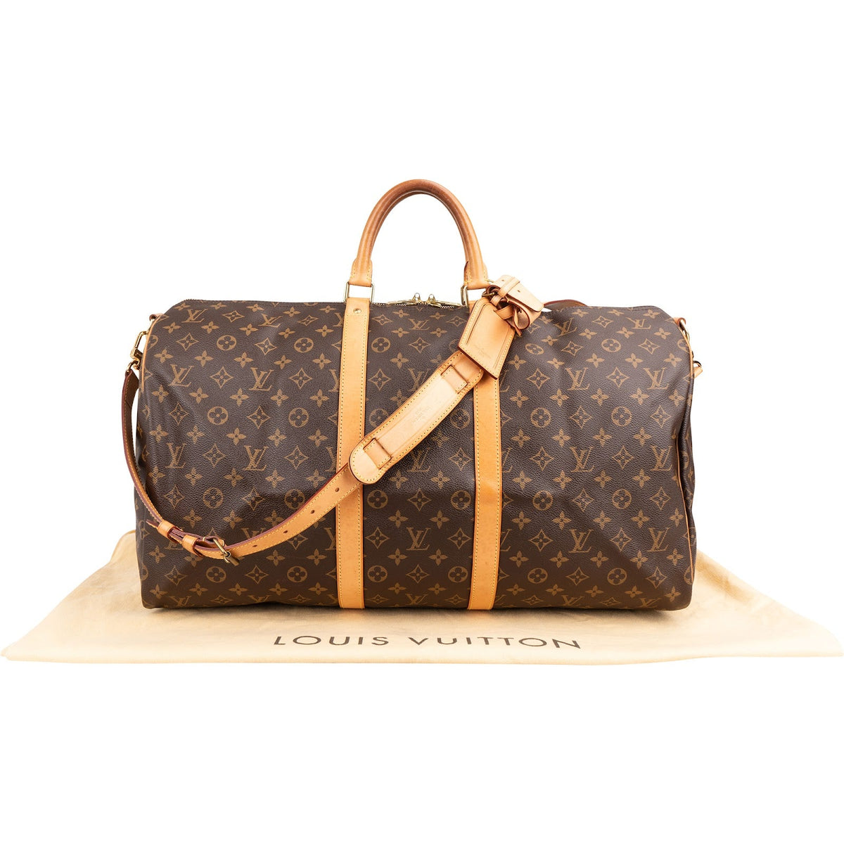 Louis Vuitton Monogram Canvas Keepall 55 Bandoulière Travel Bag