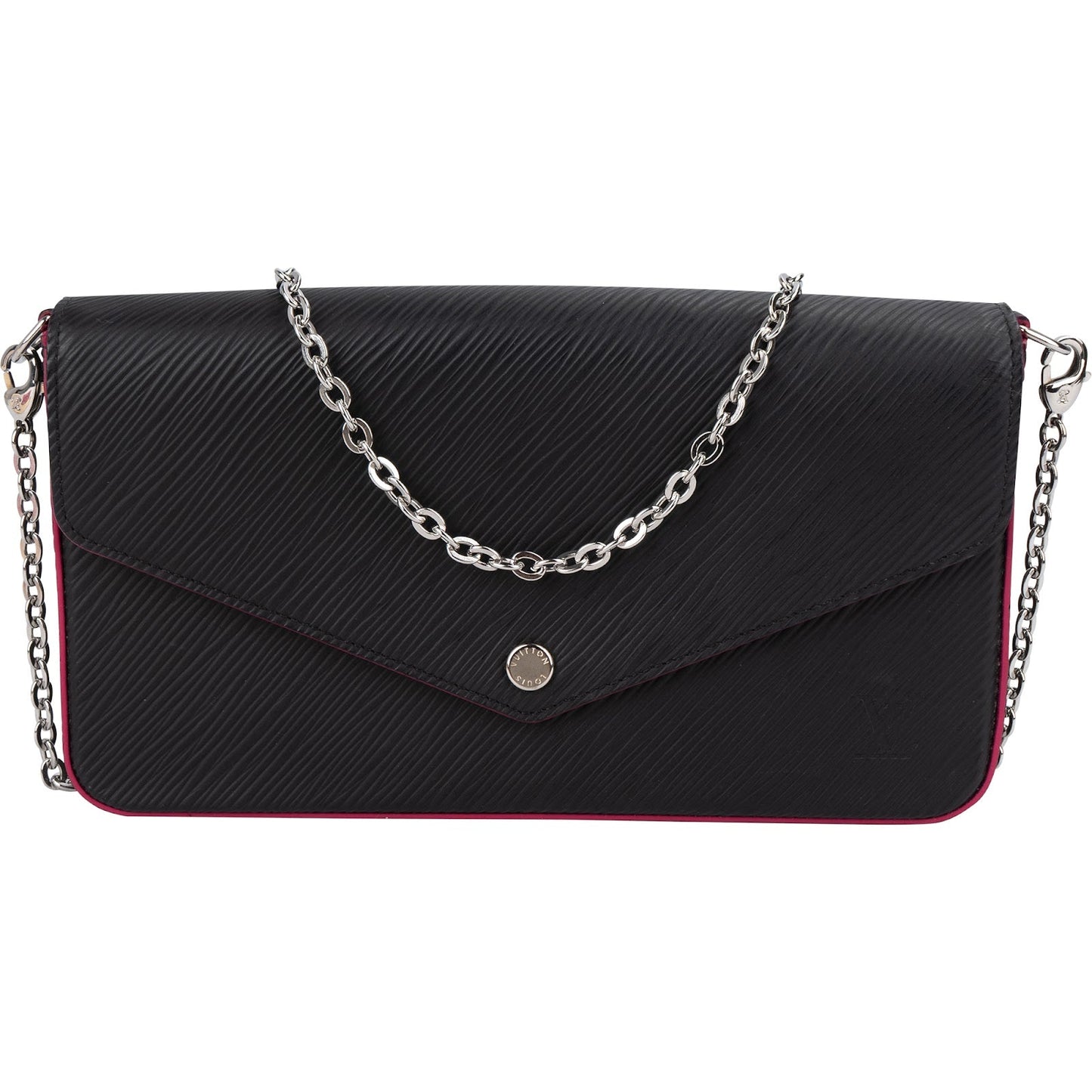Louis Vuitton Noir Epi Leather Bicolor Pochette Felicie Crossbody Bag