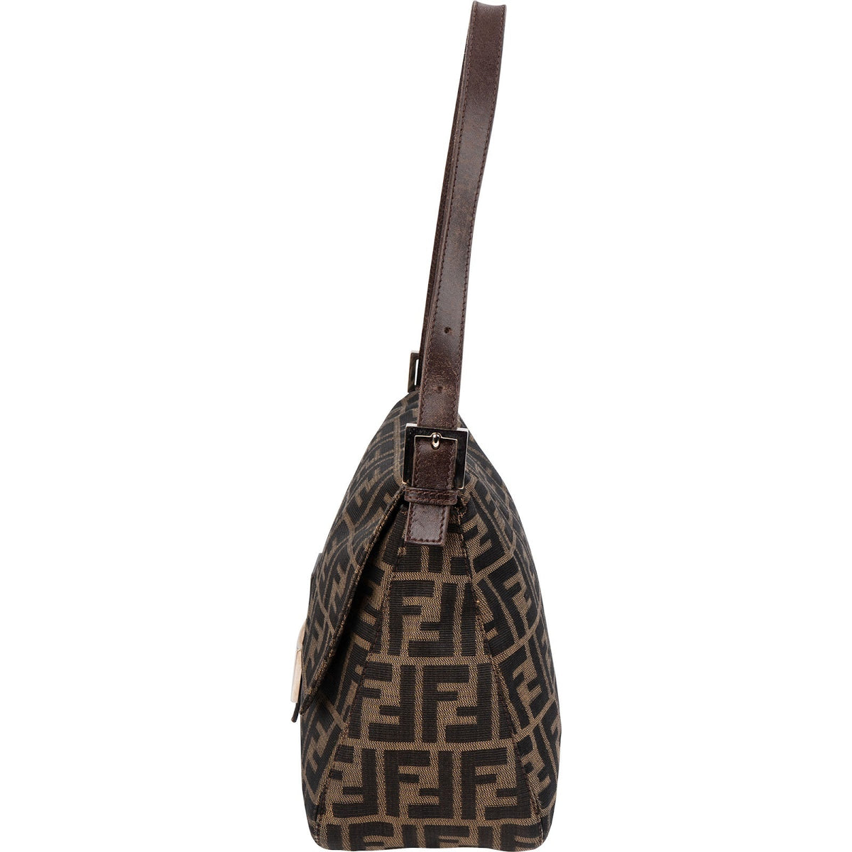 Fendi Monogram FF Zucca Canvas Mamma Baguette Shoulder Bag