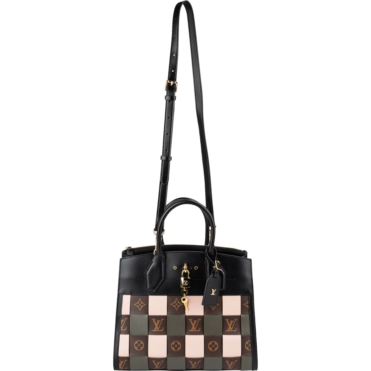 Louis Vuitton Monogram Canvas Checkboard Tressage City Steamer MM Handbag