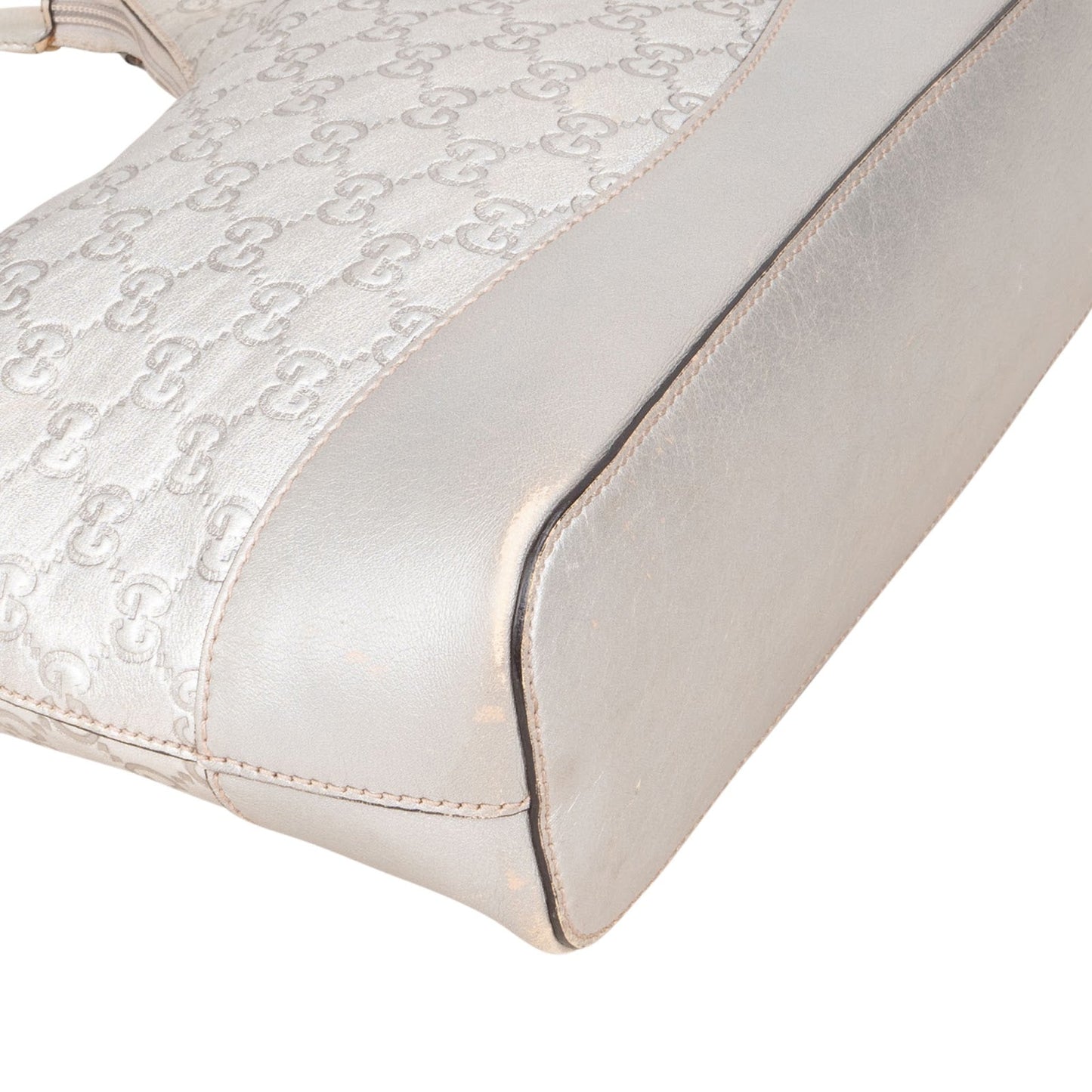 Gucci Silver Guccissima Leather Hobo Shoulder Bag