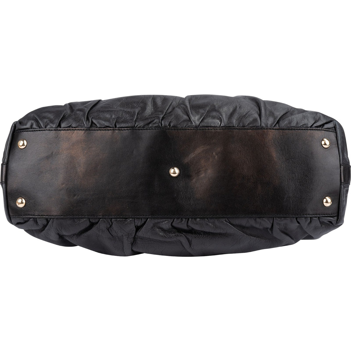 Gucci Black Leather New Bamboo Top Handle Bowling Handbag