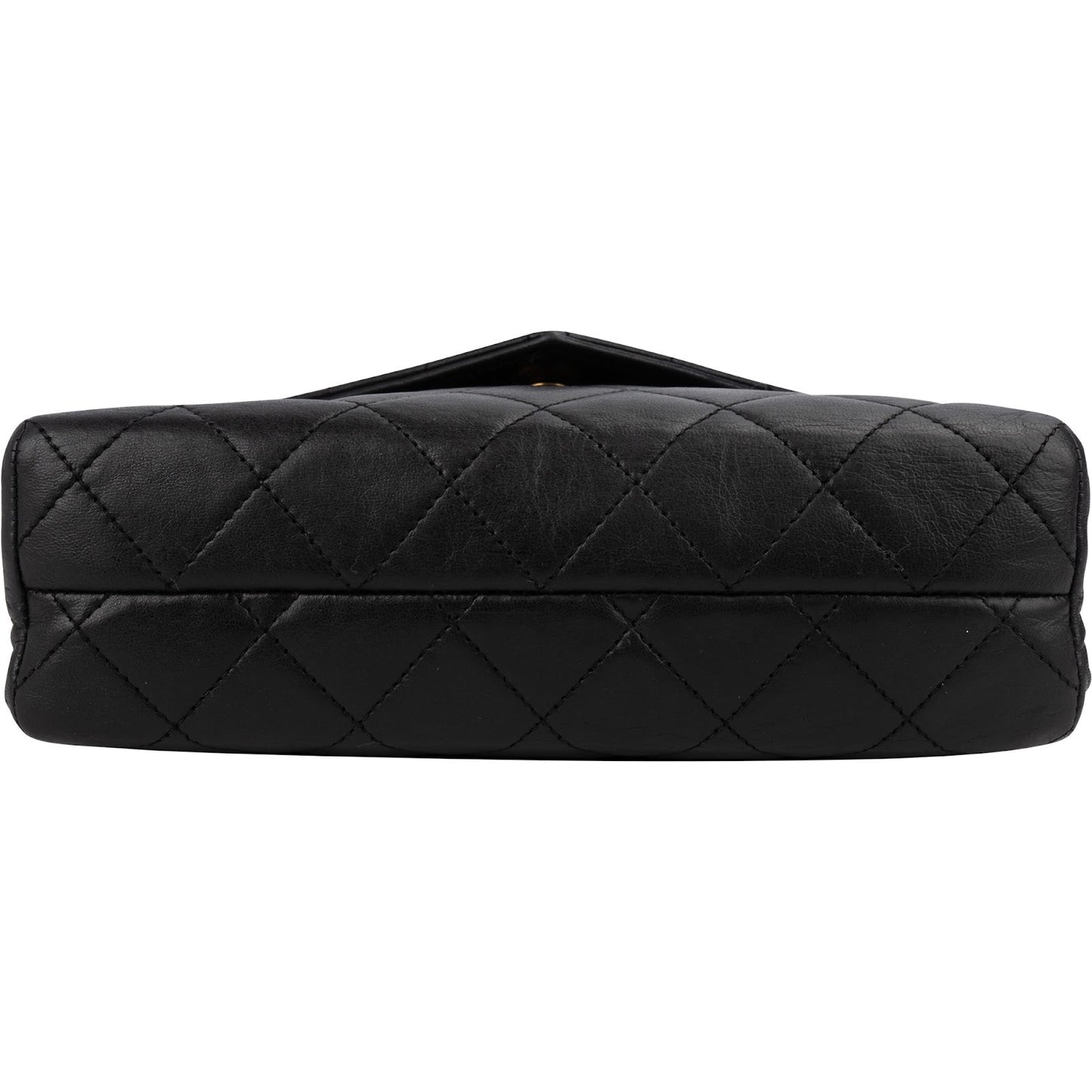 Chanel Quilted Lambskin CC Envelope Small 24K Gold Single Flap Crossbody Bag