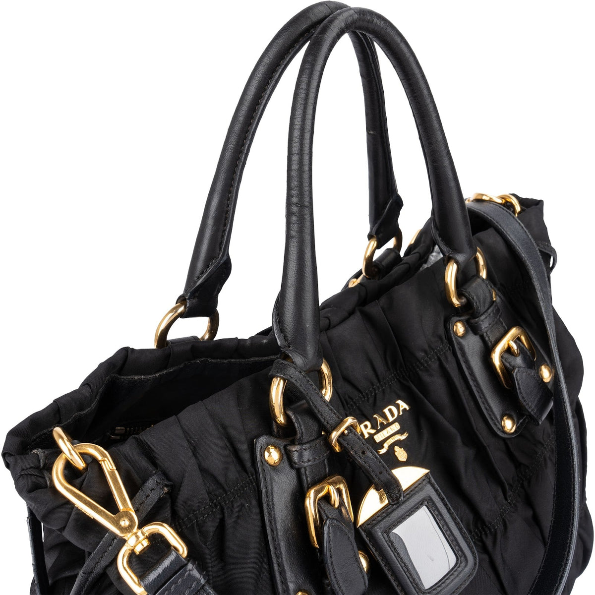 Prada Schwarz Tessuto Gaufre Drawstring Tote, Bild 3 von 13