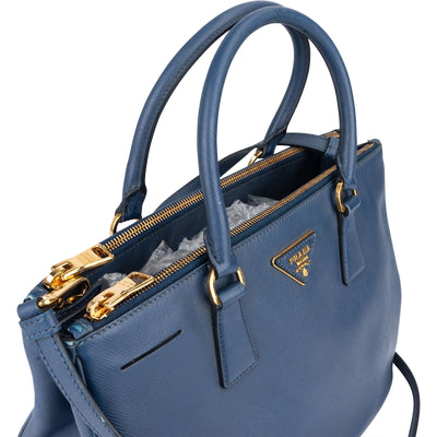 Prada Blue Saffiano Leather Galleria Handbag