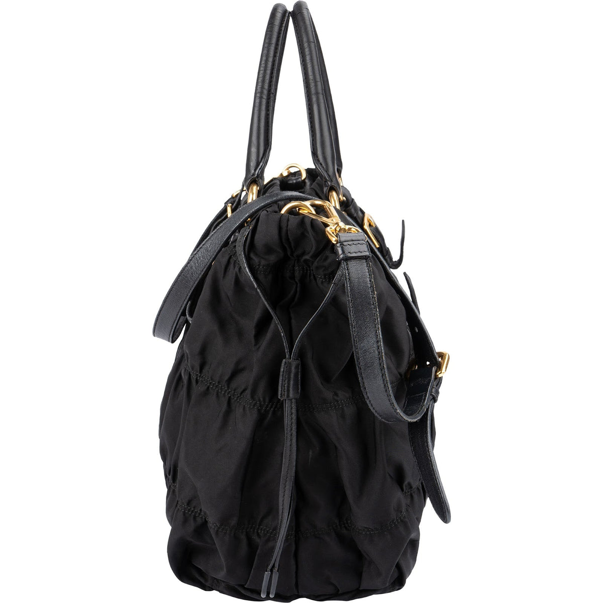 Prada Schwarz Tessuto Gaufre Drawstring Tote, Bild 6 von 13