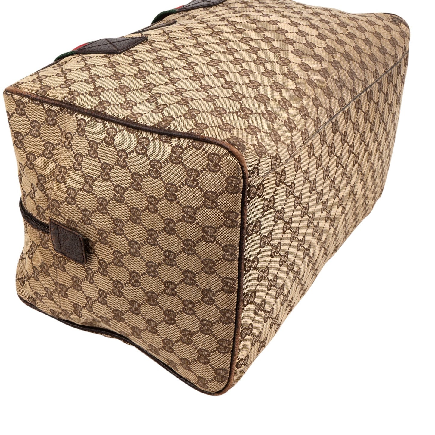 Gucci Monogram GG Canvas Web Boston Handbag