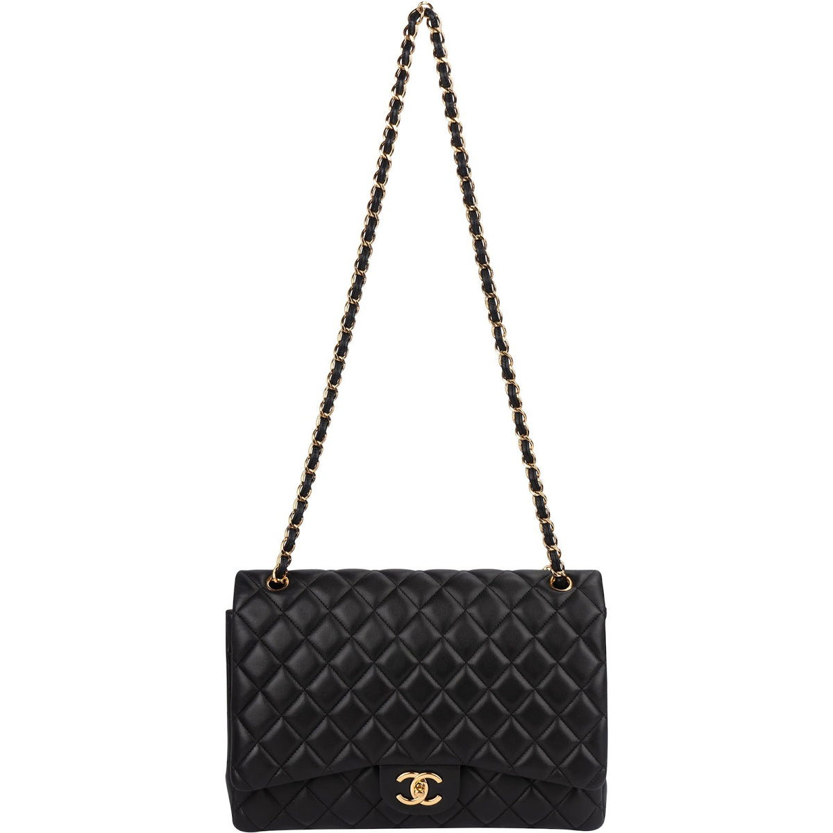Chanel Quilted Lambskin Maxi Double Flap Crossbody Bag
